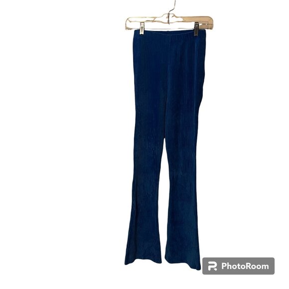 TOPSHOP/ASOS Pants - TOPSHOP/ASOS Ribbed Leg, Velour-Like Pants, Royal Blue / Size 6